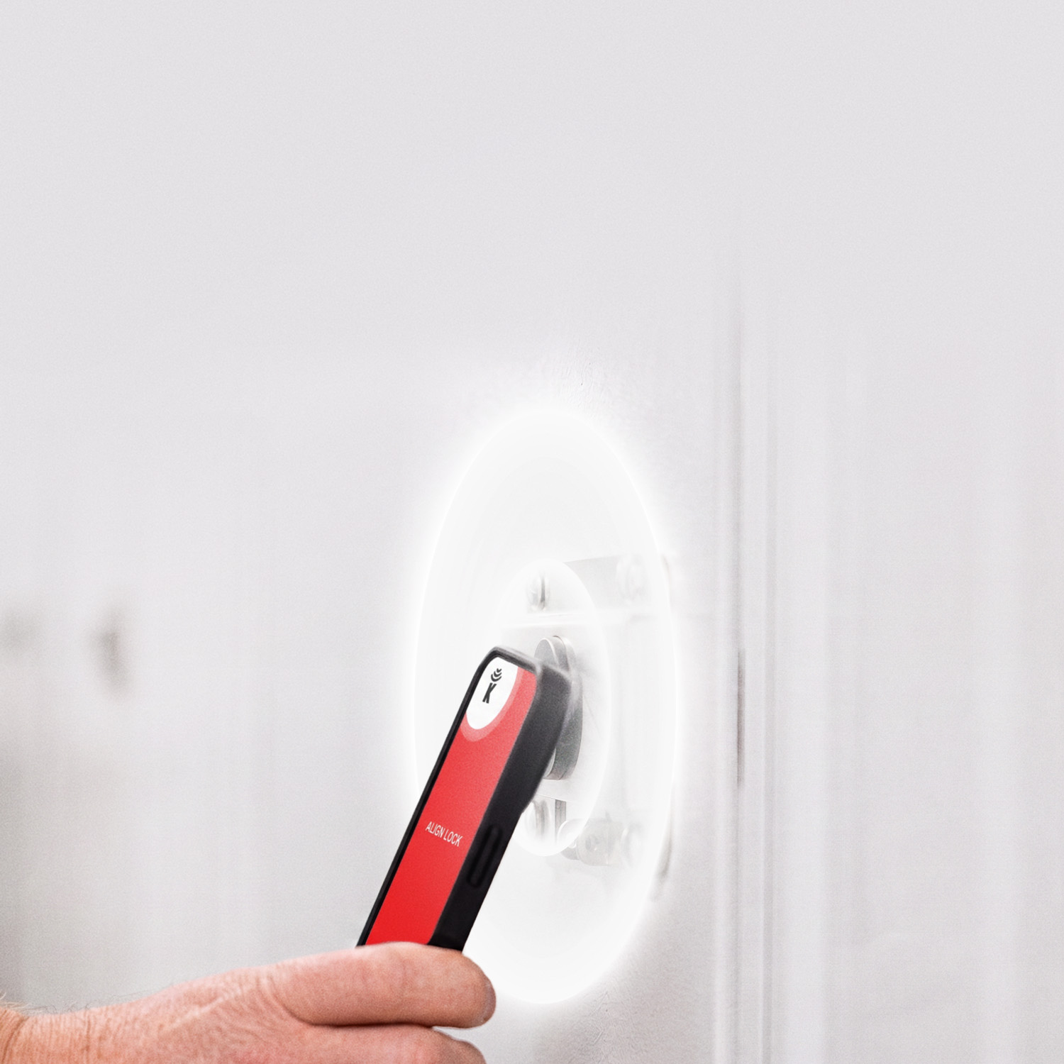 Tapping a phone to a battery-free KISS NFC smart lock