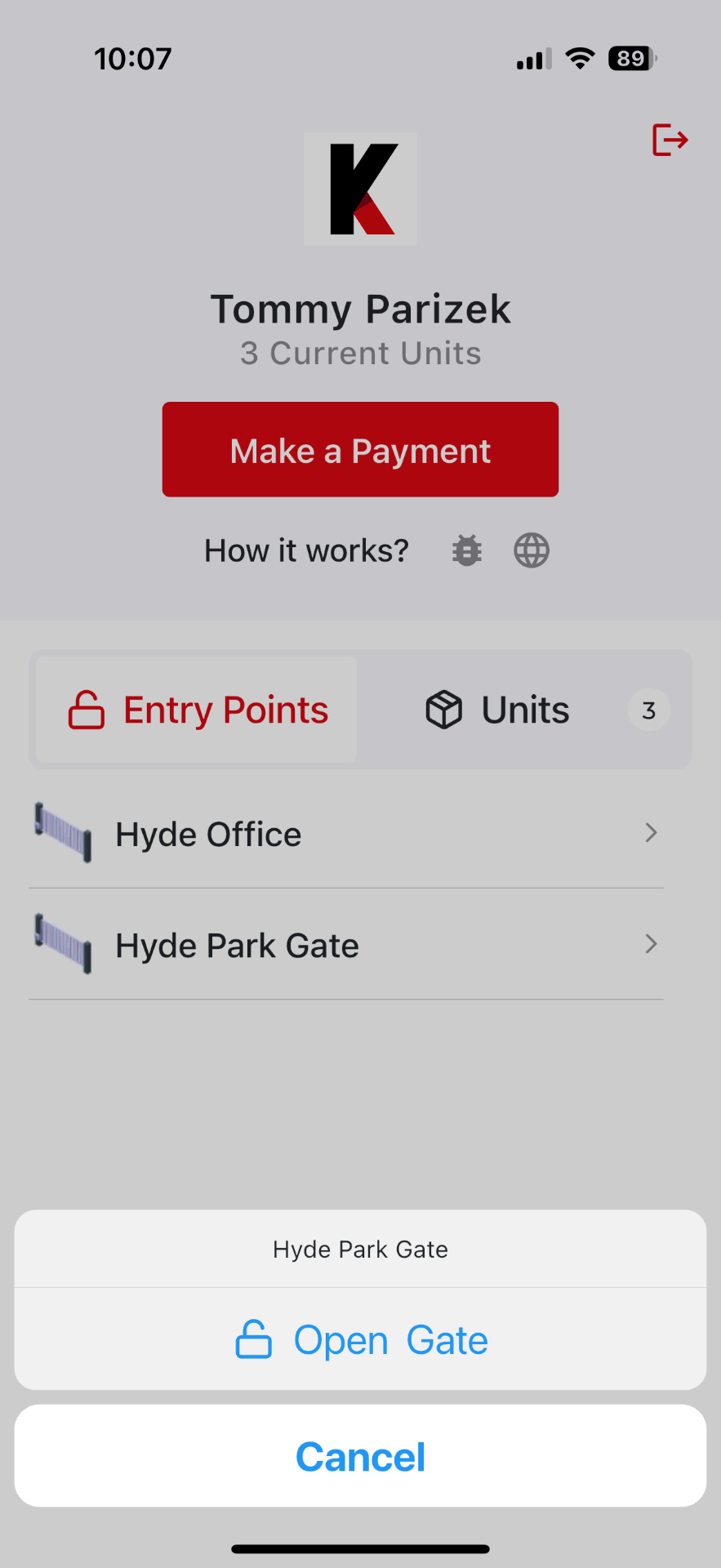 ONELock Entry Mobile App